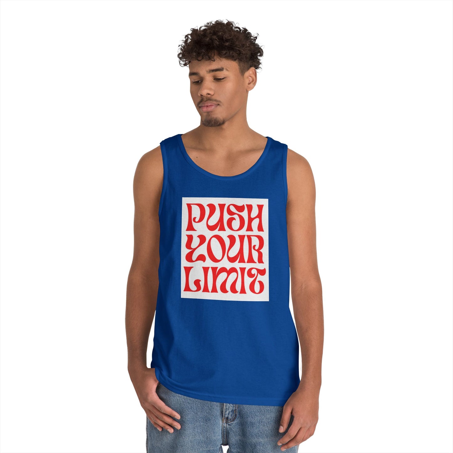 Push Your Limits Tank Top — Retro Motivational Fitness Shirt
