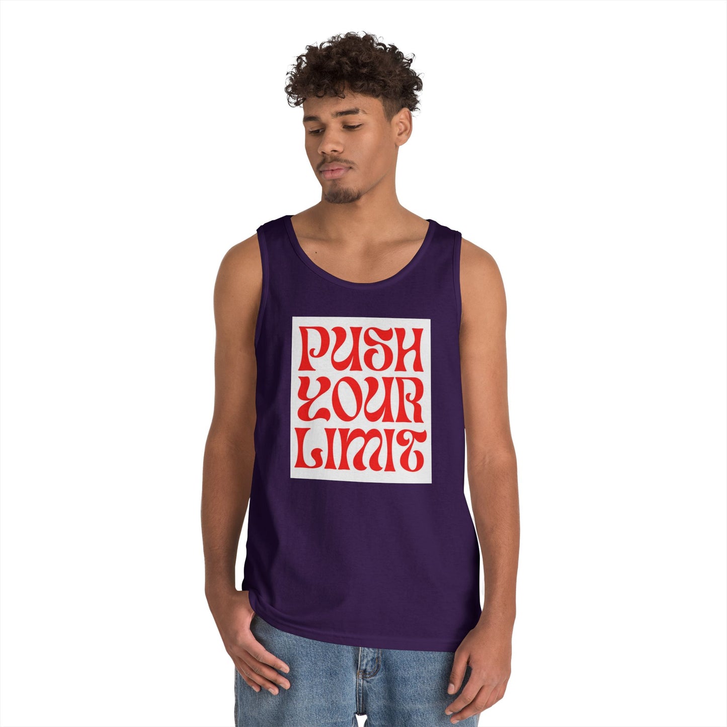 Push Your Limits Tank Top — Retro Motivational Fitness Shirt