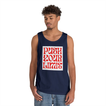 Push Your Limits Tank Top — Retro Motivational Fitness Shirt