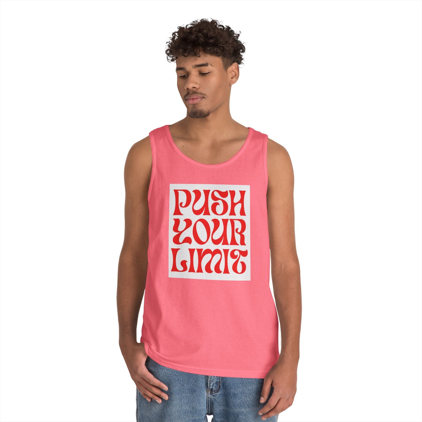 Push Your Limits Tank Top — Retro Motivational Fitness Shirt